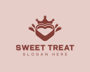 Chocolate Heart Crown logo design