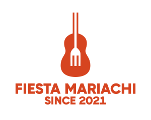 Music Guitar Food Fork logo design