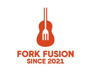 Music Guitar Food Fork logo design