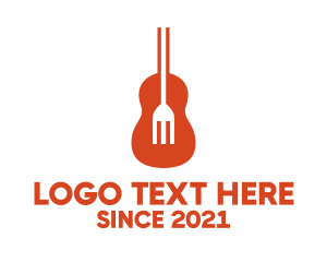 Music - Music Guitar Food Fork logo design