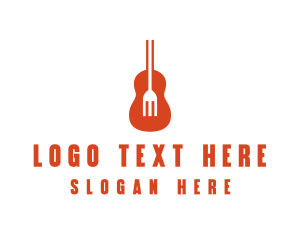 Music Guitar Food Fork Logo