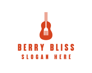 Music Guitar Food Fork logo design