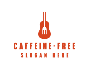 Music Guitar Food Fork logo design