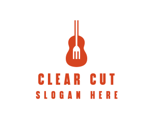 Music Guitar Food Fork logo design