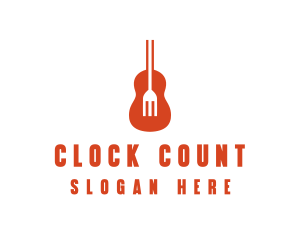 Music Guitar Food Fork logo design