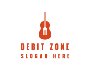 Music Guitar Food Fork logo design