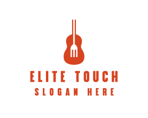 Music Guitar Food Fork logo design