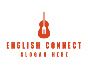 Music Guitar Food Fork logo design