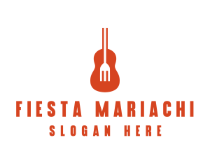 Music Guitar Food Fork logo design