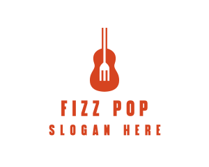 Music Guitar Food Fork logo design