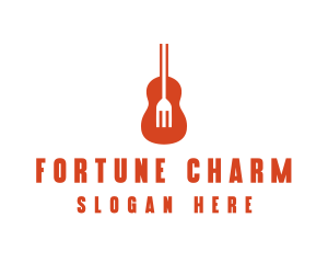 Music Guitar Food Fork logo design