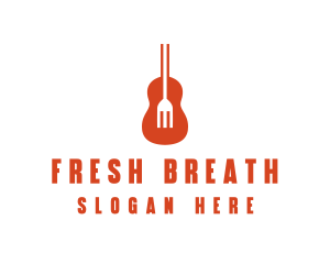 Music Guitar Food Fork logo design