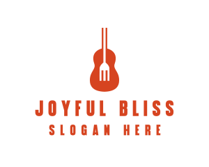 Music Guitar Food Fork logo design