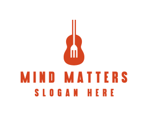 Music Guitar Food Fork logo design