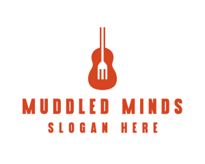 Music Guitar Food Fork logo design