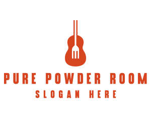 Music Guitar Food Fork logo design