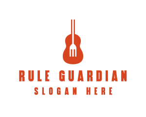 Music Guitar Food Fork logo design