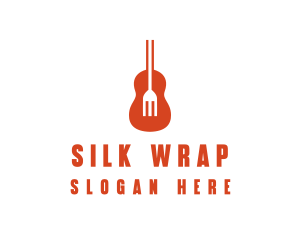 Music Guitar Food Fork logo design