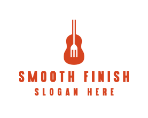 Music Guitar Food Fork logo design