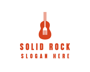 Music Guitar Food Fork logo design