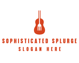 Music Guitar Food Fork logo design