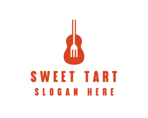 Music Guitar Food Fork logo design