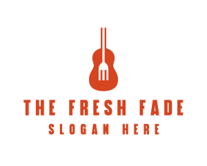 Music Guitar Food Fork logo design