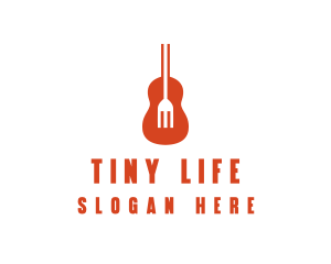 Music Guitar Food Fork logo design