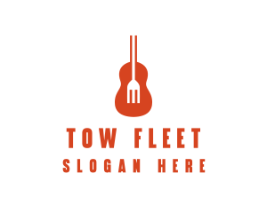 Music Guitar Food Fork logo design