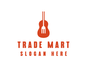 Music Guitar Food Fork logo design