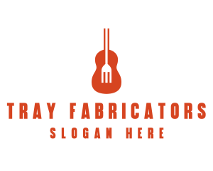 Music Guitar Food Fork logo design