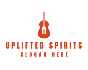 Music Guitar Food Fork logo design