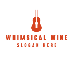 Music Guitar Food Fork logo design