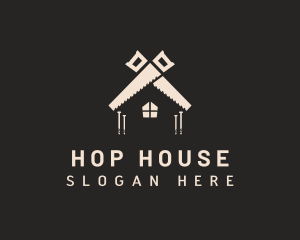 Saw House Construction logo design