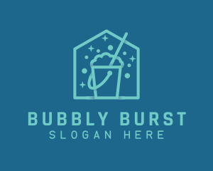 Home Bubbly Mop Bucket  logo design