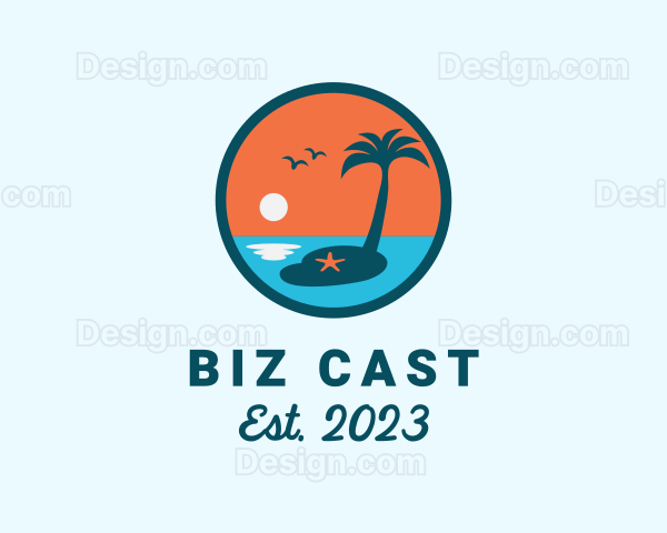 Beach Tourism Island Logo
