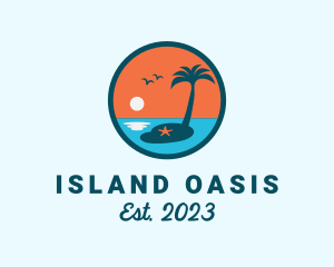 Beach Tourism Island logo design