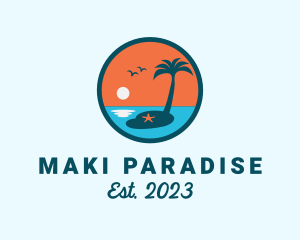 Beach Tourism Island logo design