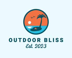 Beach Tourism Island logo design