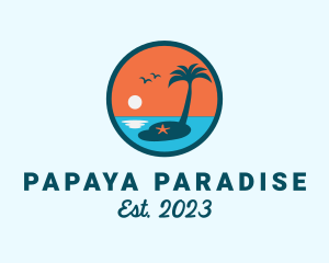 Beach Tourism Island logo design