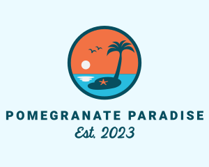 Beach Tourism Island logo design