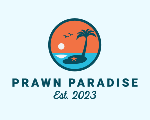 Beach Tourism Island logo design