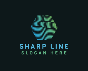 Hexagon Wave Line Business logo design