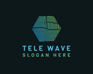 Hexagon Wave Line Business logo design