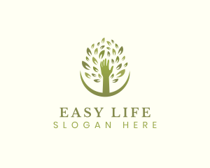 Nature Hand Tree logo design