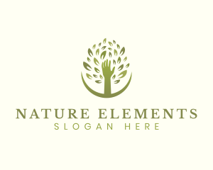 Nature Hand Tree logo design