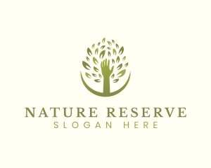 Nature Hand Tree logo design