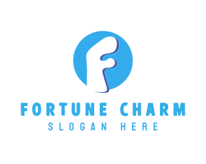 Bubbly Letter F  logo design