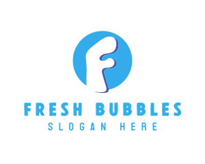 Bubbly Letter F  logo design