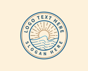 Elegant Ocean Beach Waves Logo